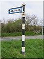 SH4036 : An old fingerpost with a new arm outside Abererch by John S Turner