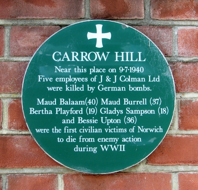 Commemorative plaque by the old Carrow Hill School