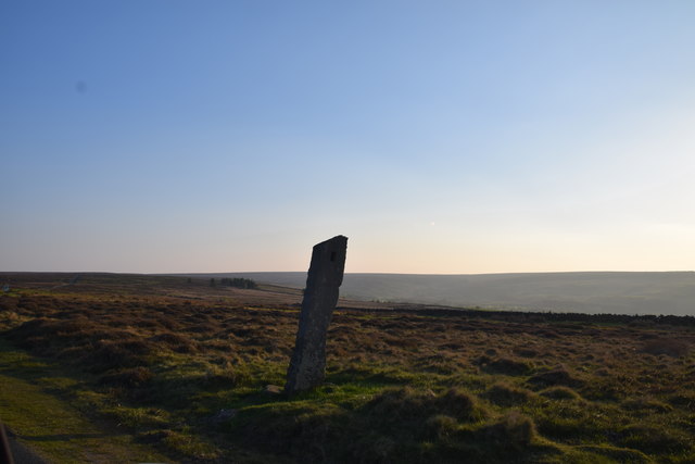 Standing stone by road