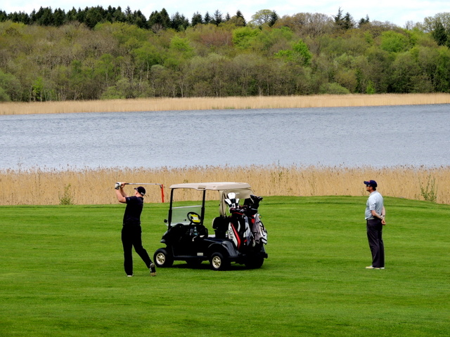 Taking a swing, Castle Hume Golf Resort