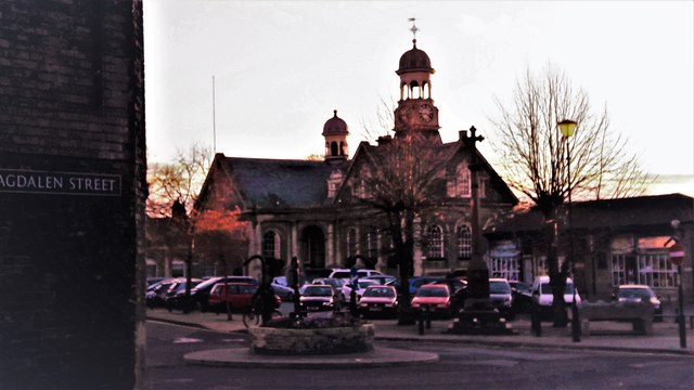 Thetford Guildhall and Shambles across the market place