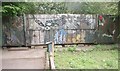 View of murals on a wall in the Gunnersbury Triangle Nature Reserve