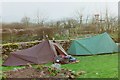 Camping at Carreg-y-big farm, 1988