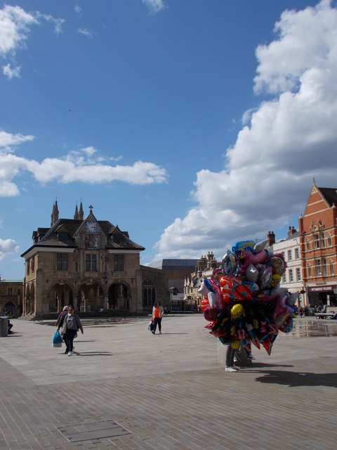 Balloon seller on Cathedral Square, Peterborough