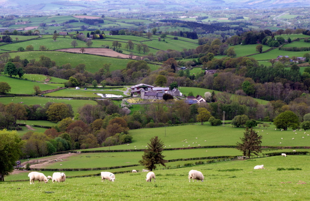 View of Llanddewi'r Cwm from high above © Andrew Hill cc-by-sa/2.0 ...