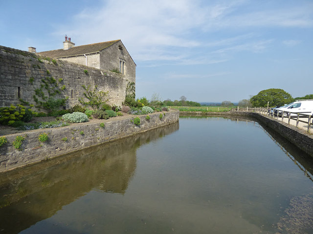 Markenfield Hall - moat, south side