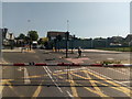 Station Road, Wokingham, from a train on the level crossing