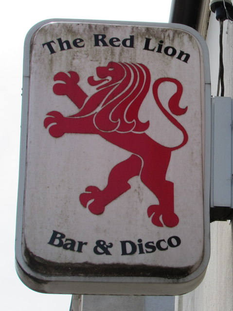 Red Lion name sign, High Street, Blackwood