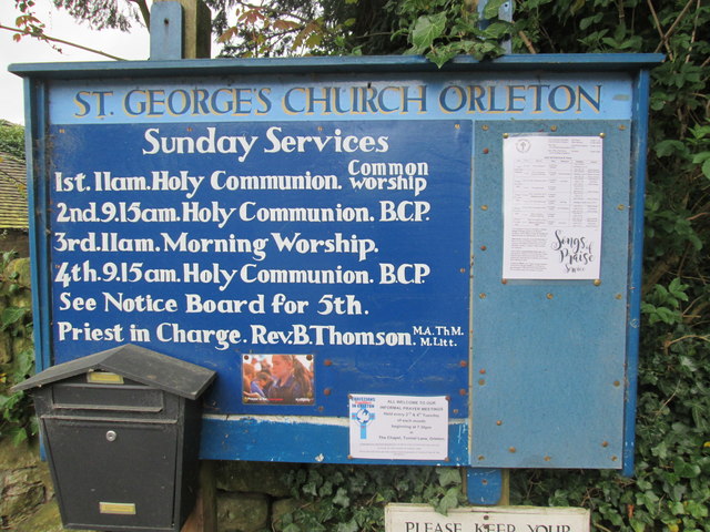 Orleton Church sign