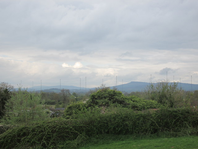Woofferton transmitters view seen from Orleton Church graveyard