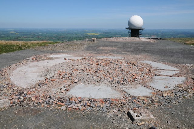 Site of demolished radar installation on Titterston Clee Hill