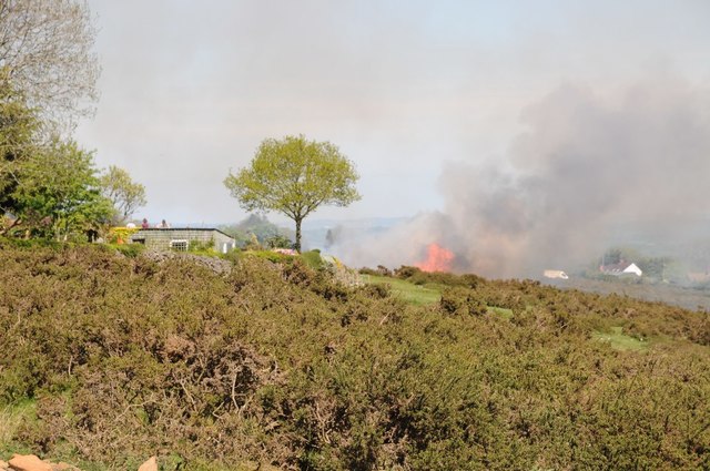 Fire on Clee Hill