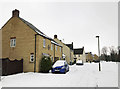 Flax Crescent in the snow, Shilton Park Estate, Carterton, Oxon