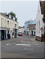 Mini-roundabout at the northern end of High Street, Sidmouth