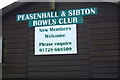 TM3569 : Peasenhall & Sibton Bowls Club sign by Geographer
