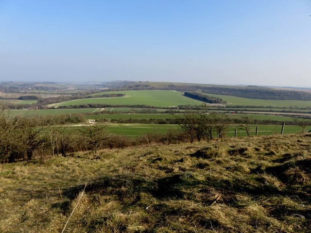 Looking down Beacon Hill towards Ladle Hill