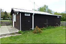 TM3569 : Shed at Peasenhall & Sibton Bowling Green by Geographer