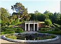 TQ1246 : Wotton House - Temple and circular pond with fountain by Rob Farrow