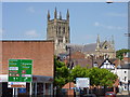 Worcester Cathedral and old roofs