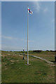 TM4762 : Flagpole on Sizewell Beach by Geographer