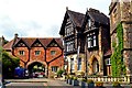 The Abbey gatehouse and the Abbey Hotel, Malvern