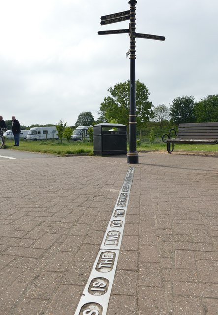 The line of the Greenwich Meridian 