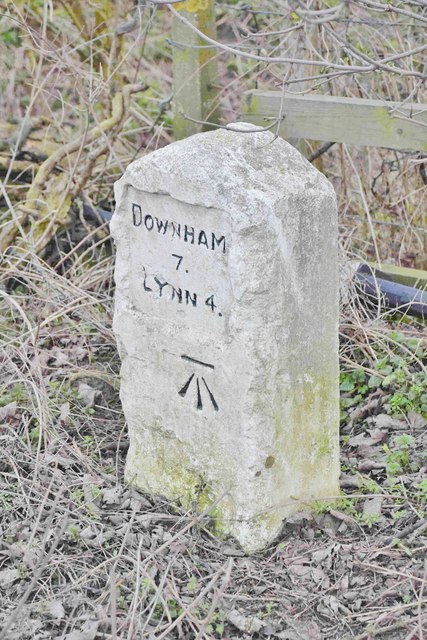 Old Milestone by the A10, south of Setchey Bridge