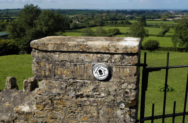 Cotswold Way Marker on Church Wall, Old Sodbury, Gloucestershire 2011