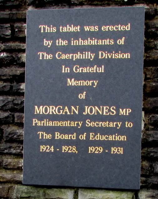 Morgan Jones MP Memorial Tablet, Bargoed