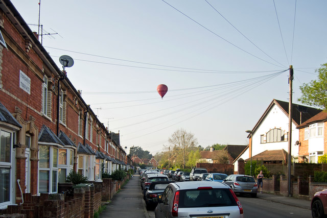 Harpsden Road and a hot air balloon