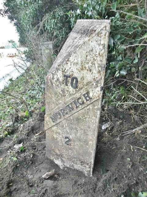 Old Milepost by the A1067, Drayton High Road, Hellesdon