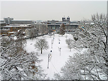 TQ2736 : A snowy Memorial Gardens, Crawley by Robin Webster
