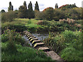 Stepping stones across the River Cole near Bacon