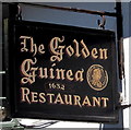 Golden Guinea Restaurant name sign, Fore Street, East Looe