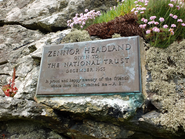 National Trust Plaque at Zennor Head