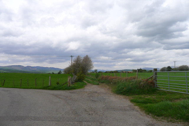 Entrance to track and path towards Balvaird