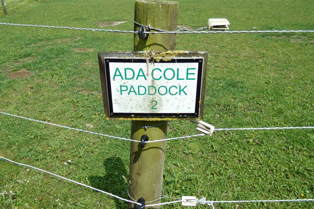 Ada Cole Paddock sign on Ada Cole Avenue