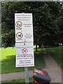 SO5012 : Byelaw notices in Chippenham Recreation Ground, Monmouth by Jaggery