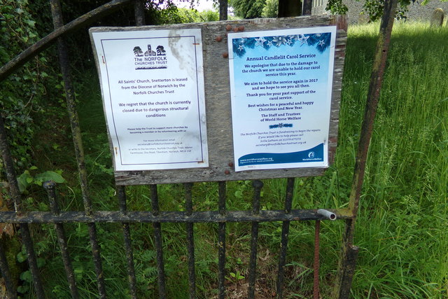Notices on All Saints Church Gates