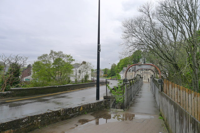 The High Street leaving Alness over the River Averon