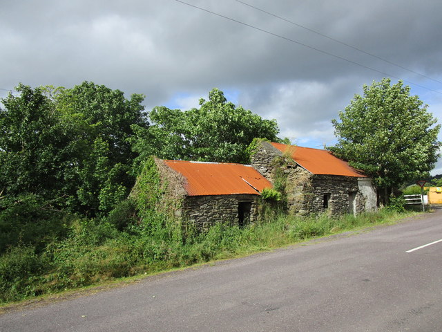 Derelict corrugated iron roofed sheds, Togher Village
