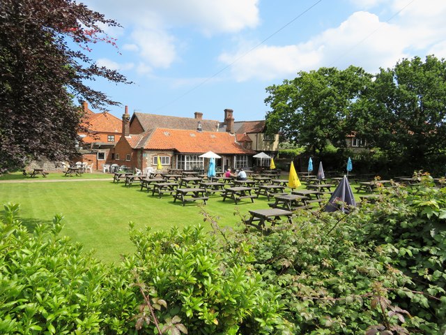 Beer garden and The Village Inn, West... © Richard Humphrey cc-by-sa/2. ...