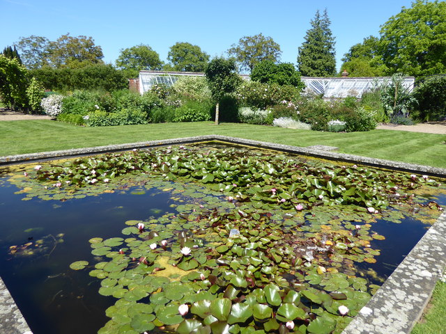 Lily pond in a walled garden at Belmont... © Marathon cc-by-sa/2.0 ...