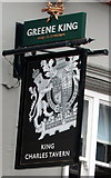 SU4766 : King Charles Tavern name sign, Newbury  by Jaggery
