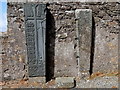 C5247 : Standing slabs, Clonca Church by Kenneth  Allen