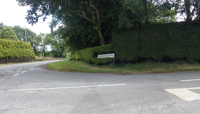 The Aghmakane Road junction on the B113 at Surgan Brae