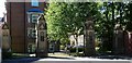 Gate piers at a former hospital entrance