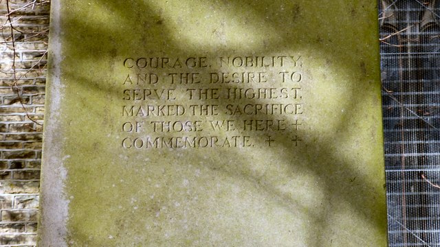Brookfield Unitarian Church War Memorial: Left inscription