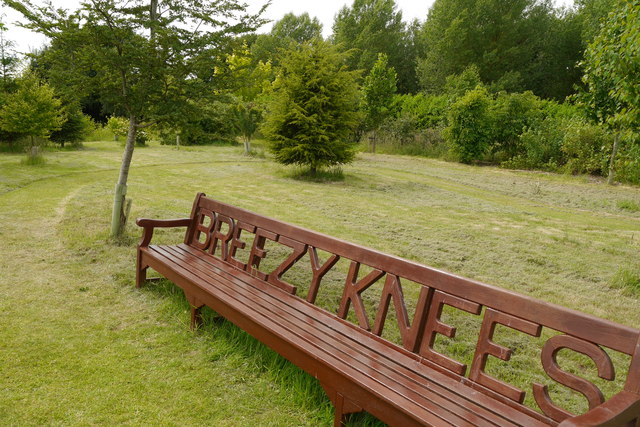 The Breezy Knees bench in the Arboretum, Breezy Knees Gardens