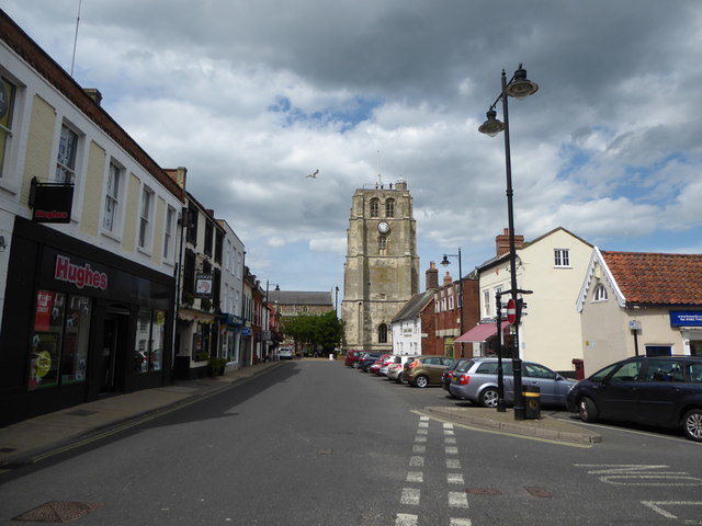 Looking down Ballygate towards the church